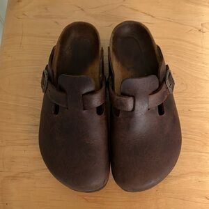 Birkenstock Brown Leather Mules
